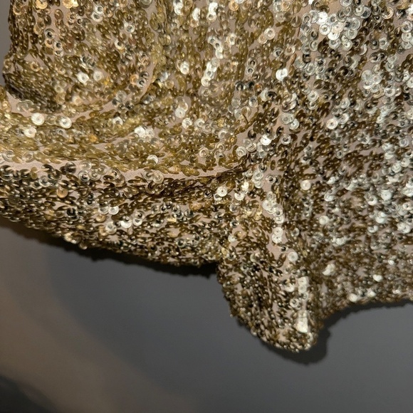 EUC French Connection Dia Shine Gold Sequin Romper Size Small - Picture 5 of 7